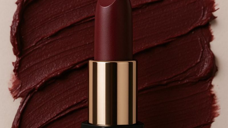 Губная помада цвета марсала