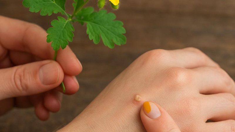 Использование сока чистотела от бородавок