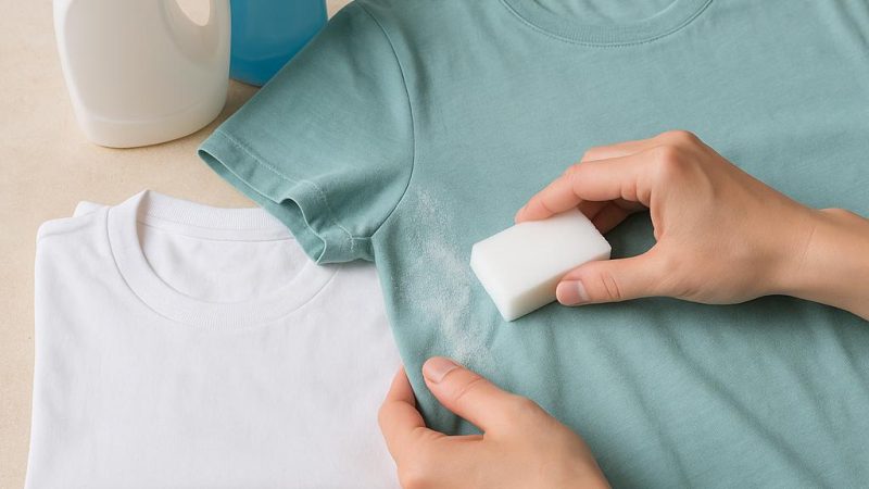 Как без следа отстирать пятна от дезодоранта под мышками?