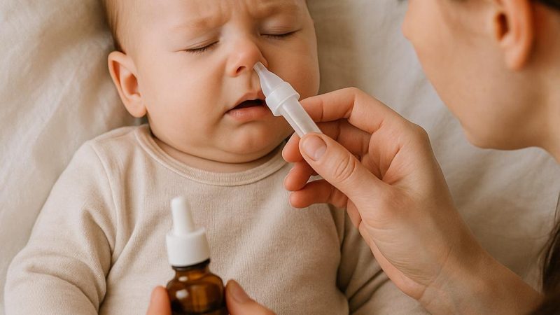 Как можно лечить насморк у ребенка до года?