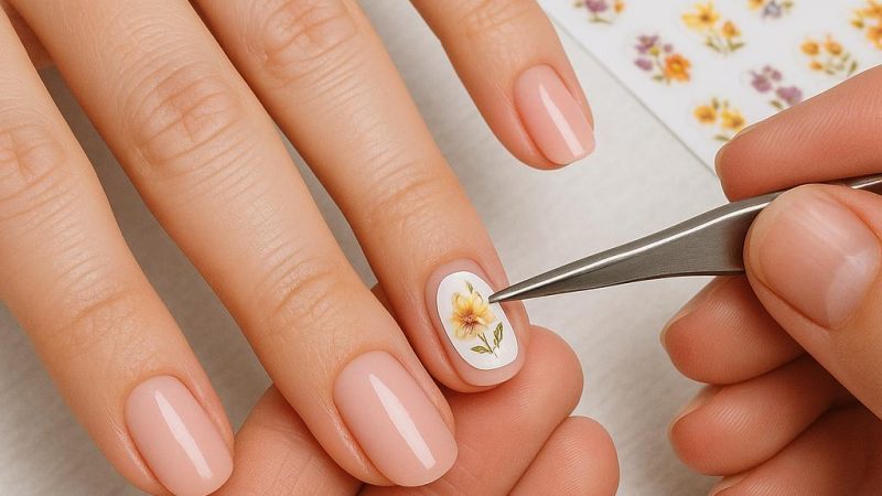 Как правильно клеить наклейки на ногти