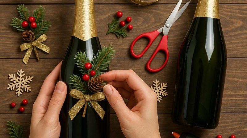 Как сделать к празднику декор бутылок своими руками