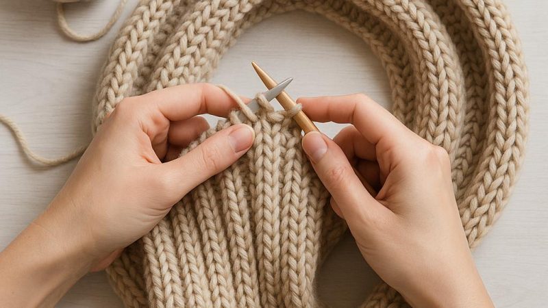 Как вязать снуд спицами?