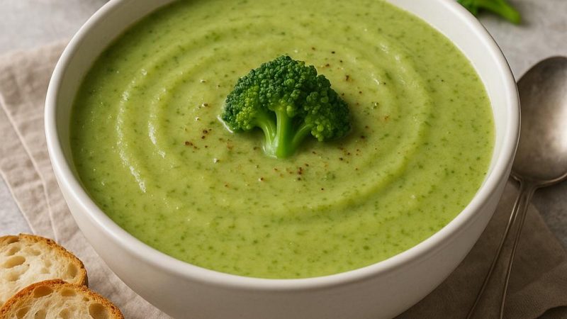 Низкокалорийный, ароматный суп-пюре из брокколи