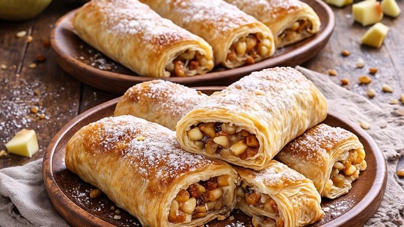 Оригинальные рецепты яблочного штруделя из готового слоеного теста