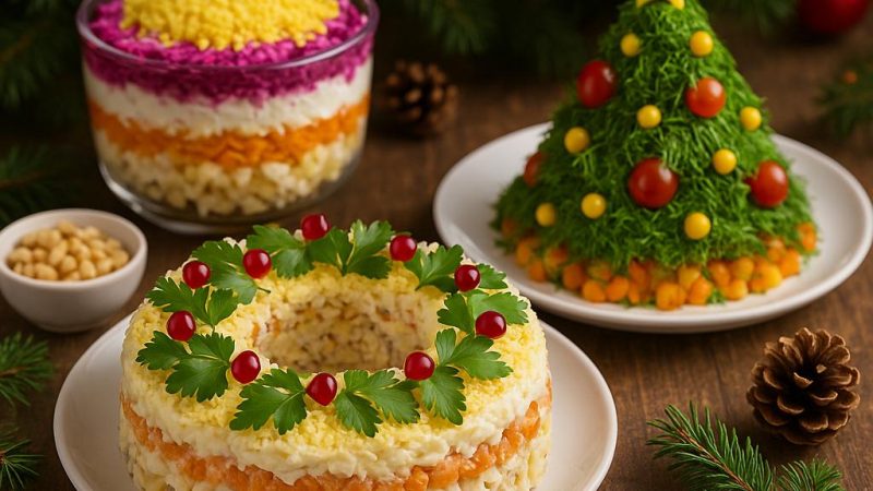 Праздничные рецепты новогодних салатов: самые эффектные и вкусные яства