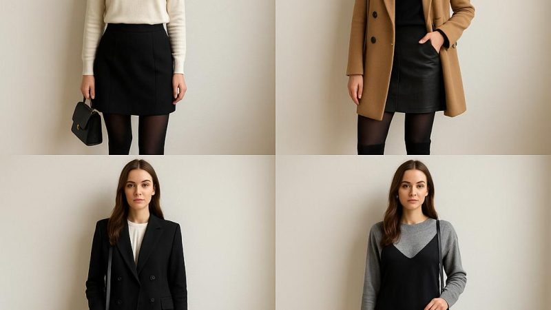 С чем можно носить черные колготки