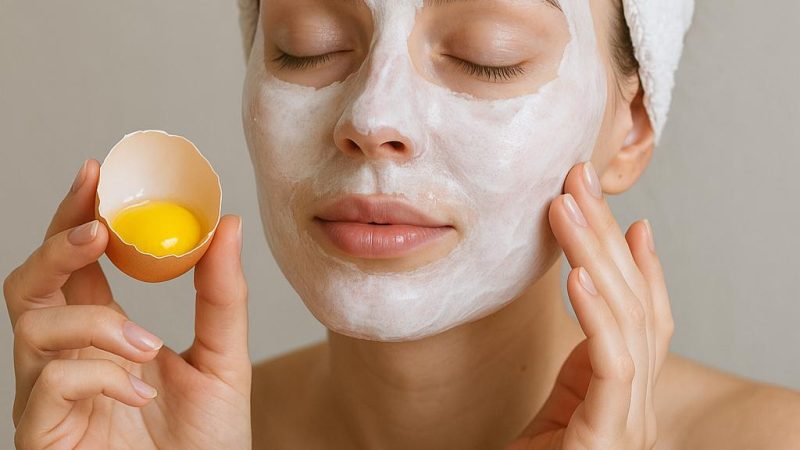 Традиционная подтягивающая маска для лица с белком яйца