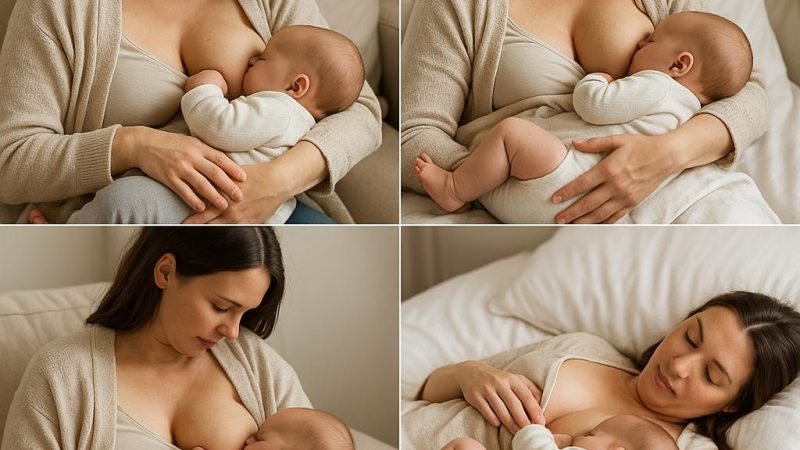 Возможные позы для кормления новорожденного ребенка