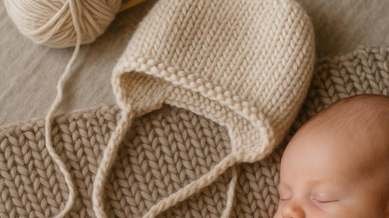 Вяжем спицами: шапочка для новорожденного